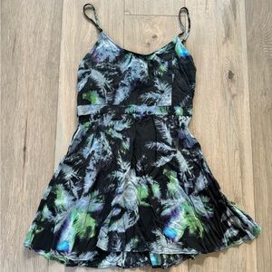 AEO Palm Tie Dye Swing Cut Out Dress